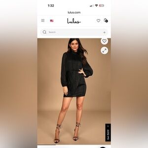 Lulus cocktail hour Chic Black striped long sleeve mini dress NWT